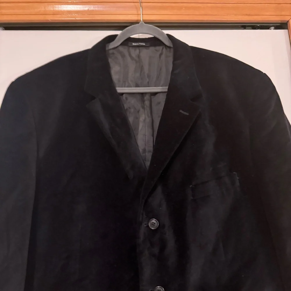 Linea Uomo Men's‎ Black Velvet Blazer Size 52R Formal Dinner Holiday